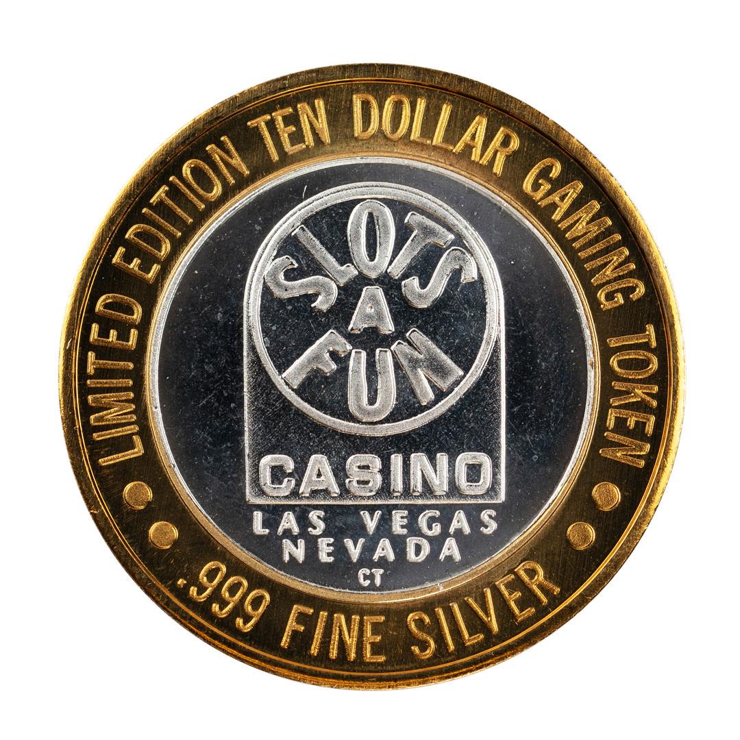 .999 Silver Slots A Fun Casino Las Vegas, NV $10: One .999 Silver Slots A Fun Casino Las Vegas, NV $10 Limited Edition Casino Gaming Token.