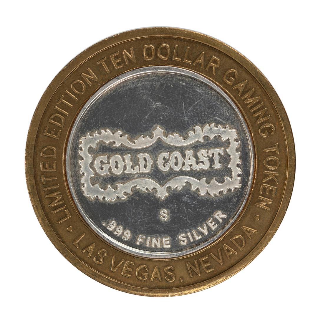 .999 Fine Silver Gold Coast Las Vegas $10 Casino: One .999 Fine Silver Gold Coast Las Vegas $10 Casino Limited Edition Gaming Token.