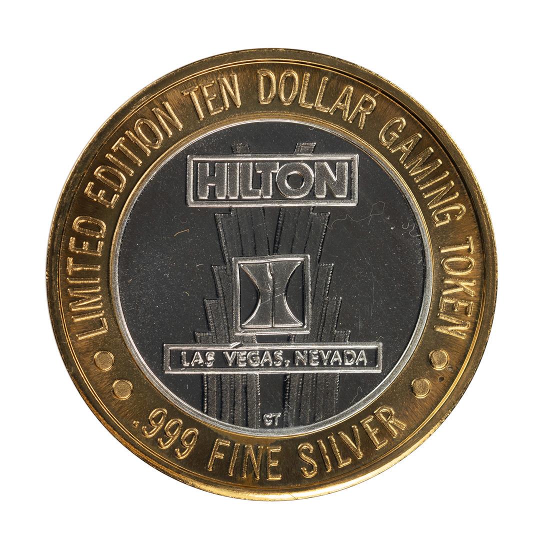 .999 Silver Hilton Las Vegas, Nevada $10 Casino Limited: One .999 Silver Hilton Las Vegas, Nevada $10 Casino Limited Edition Gaming Token.