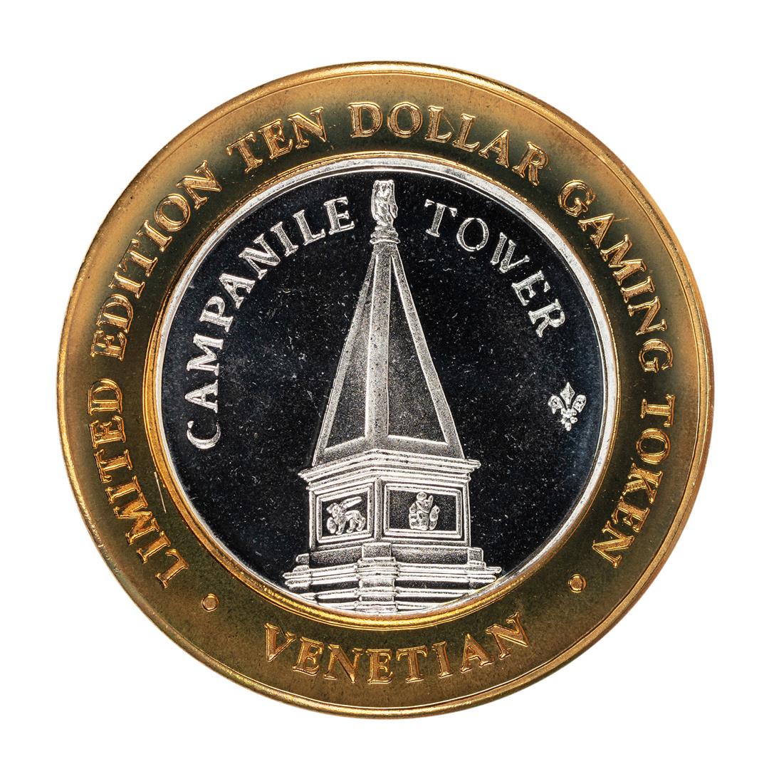 .999 Silver The Venetian Las Vegas, NV $10 Casino: One .999 Silver The Venetian Las Vegas, NV $10 Casino Limited Edition Gaming Token.