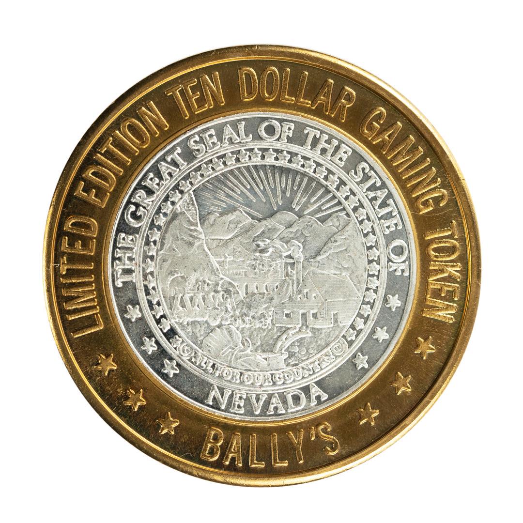 .999 Silver Ballys Las Vegas, Nevada $10 Casino Limited: One .999 Silver Ballys Las Vegas, Nevada $10 Casino Limited Edition Gaming Token.