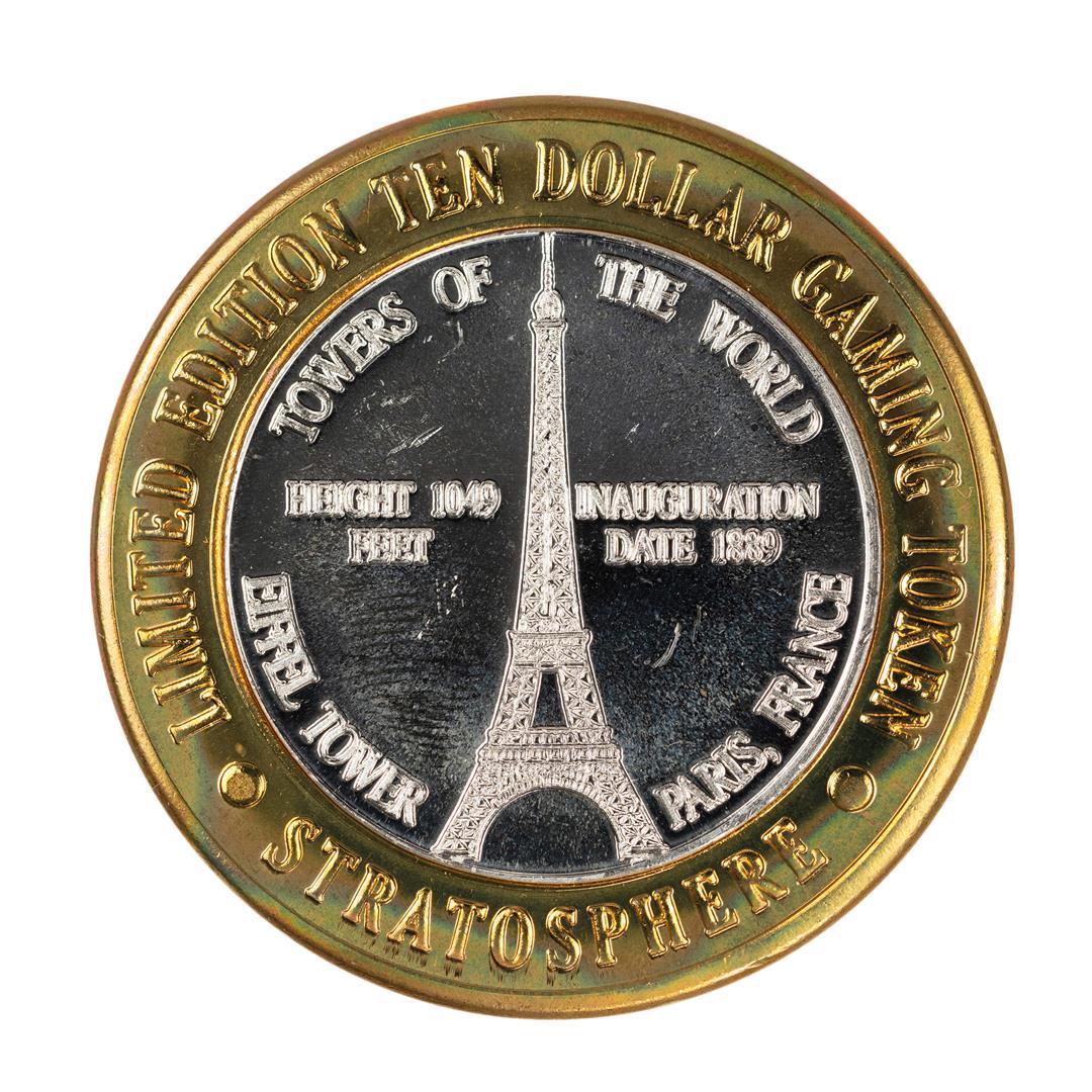 .999 Silver Stratosphere Las Vegas, Nevada $10 Casino: One .999 Silver Stratosphere Las Vegas, Nevada $10 Casino Limited Edition Gaming Token.