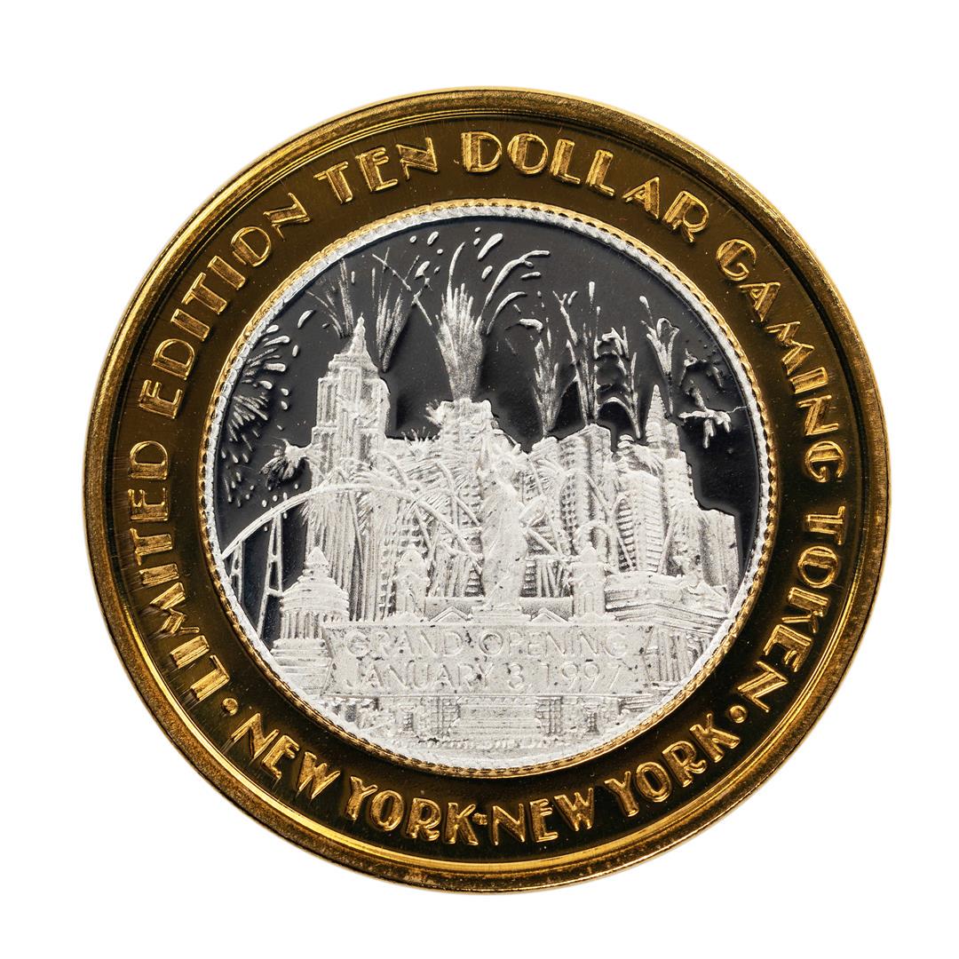 .999 Silver New York New York Casino Las Vegas $10: One .999 Silver New York New York Casino Las Vegas $10 Limited Edition Gaming Token.