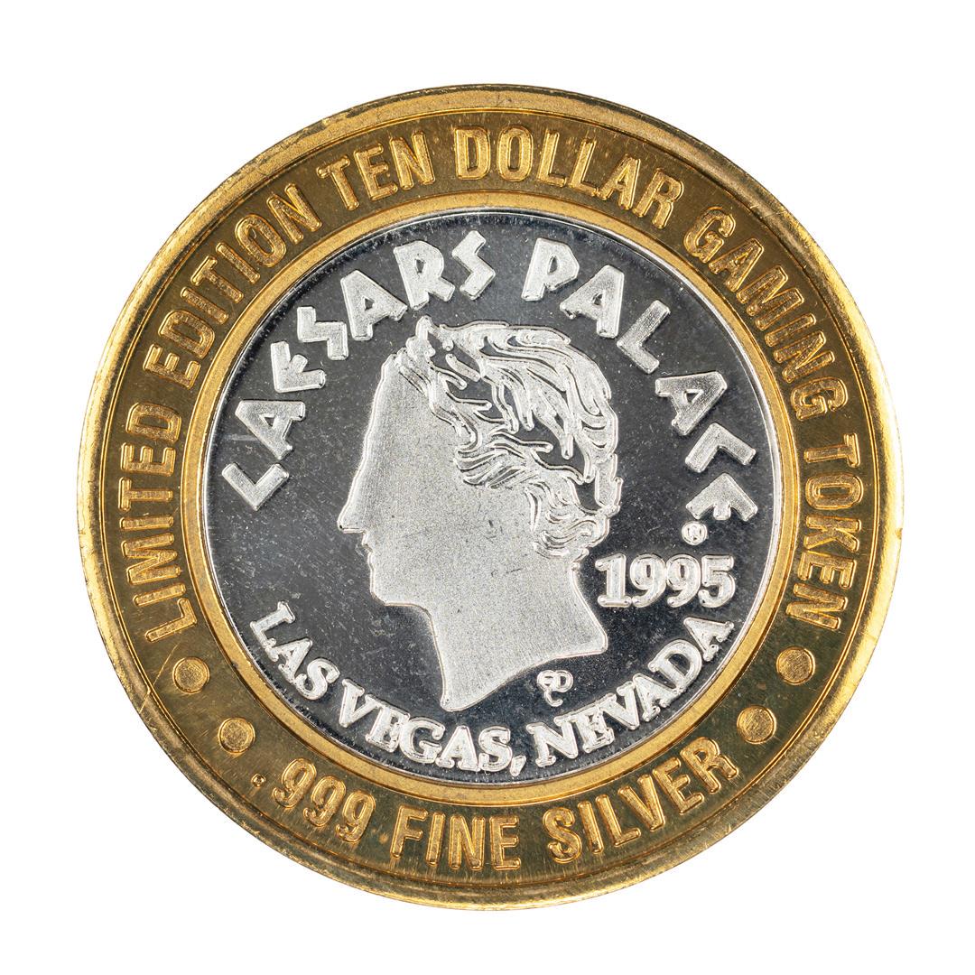 .999 Silver Caesars Palace Las Vegas, Nevada $10 Casino: One .999 Silver Caesars Palace Las Vegas, Nevada $10 Casino Limited Edition Gaming Token.
