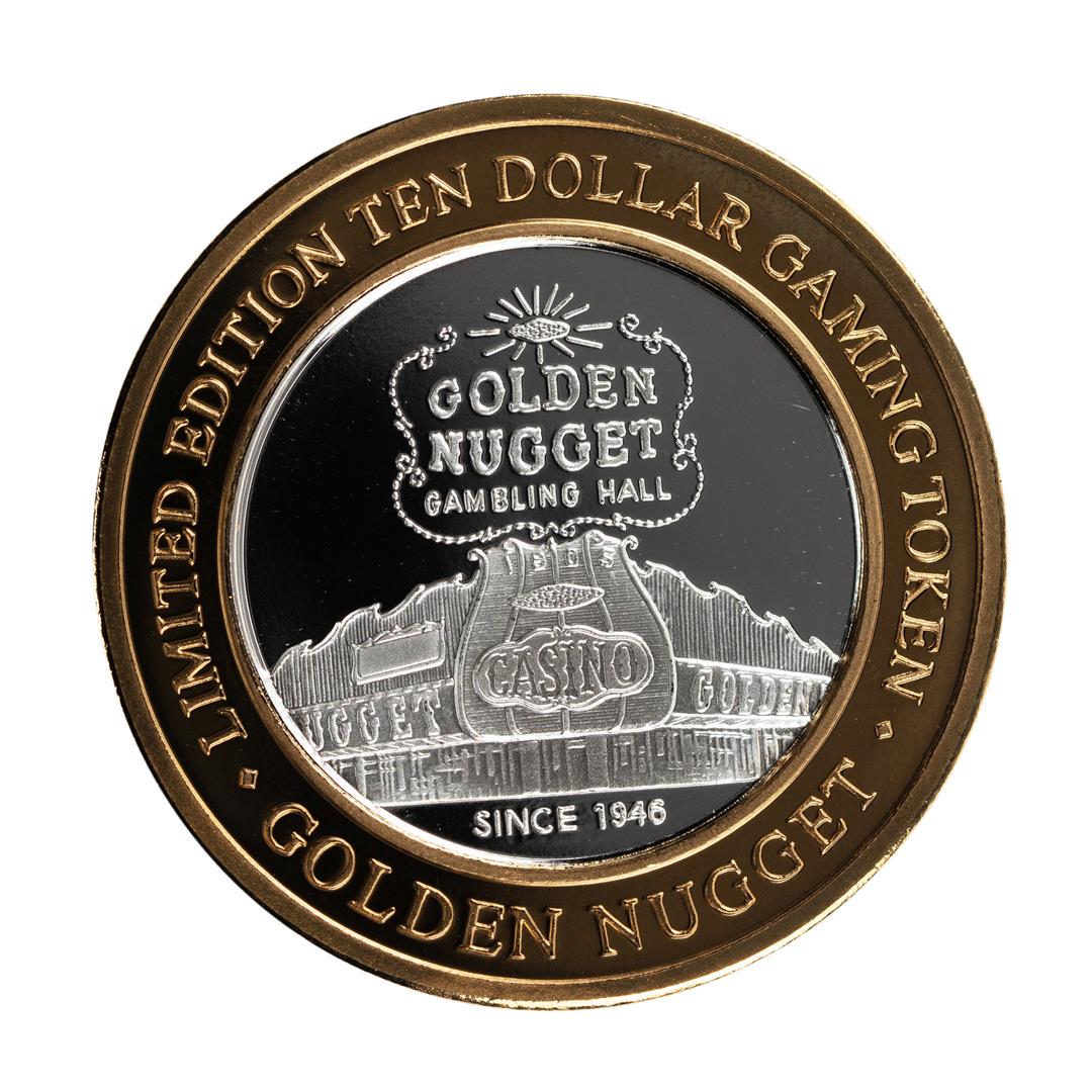 .999 Silver Golden Nugget Las Vegas, Nevada $10 Casino: One .999 Silver Golden Nugget Las Vegas, Nevada $10 Casino Limited Edition Gaming Token.