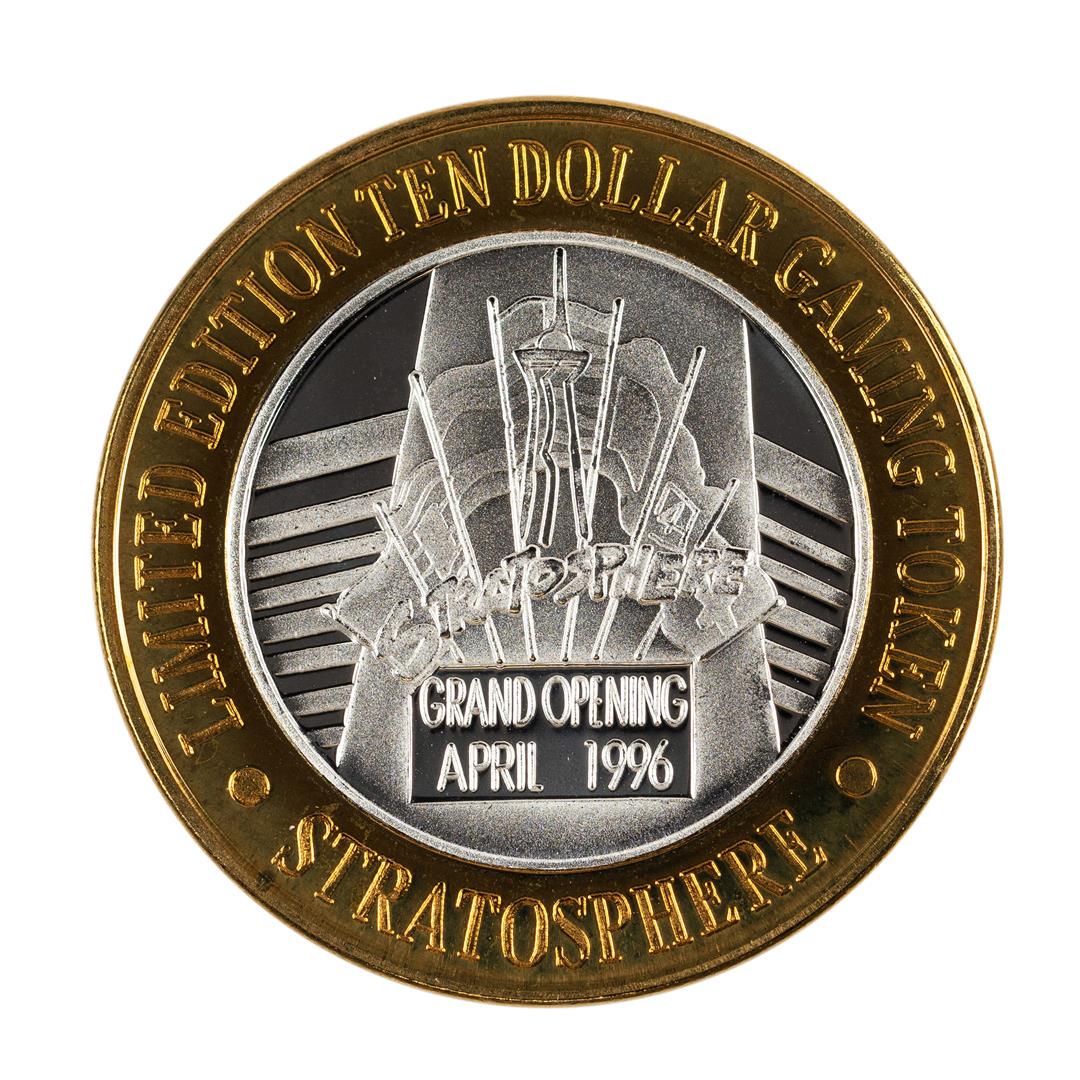 .999 Silver Stratosphere Las Vegas, NV $10 Casino: One .999 Silver Stratosphere Las Vegas, NV $10 Casino Limited Edition Gaming Token.