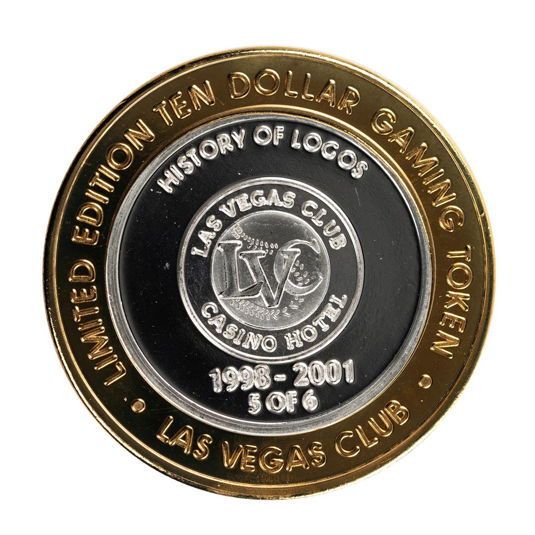 .999 Fine Silver Las Vegas Club $10 Limited Edition: One .999 Fine Silver Las Vegas Club $10 Limited Edition Gaming Token.