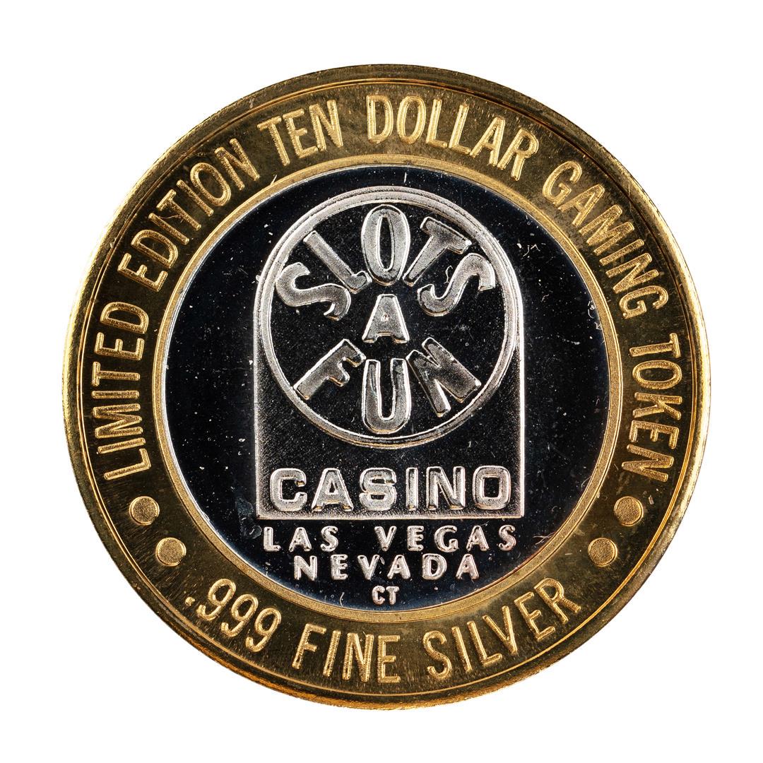.999 Silver Slots A Fun Casino Las Vegas, NV $10: One .999 Silver Slots A Fun Casino Las Vegas, NV $10 Limited Edition Casino Gaming Token.