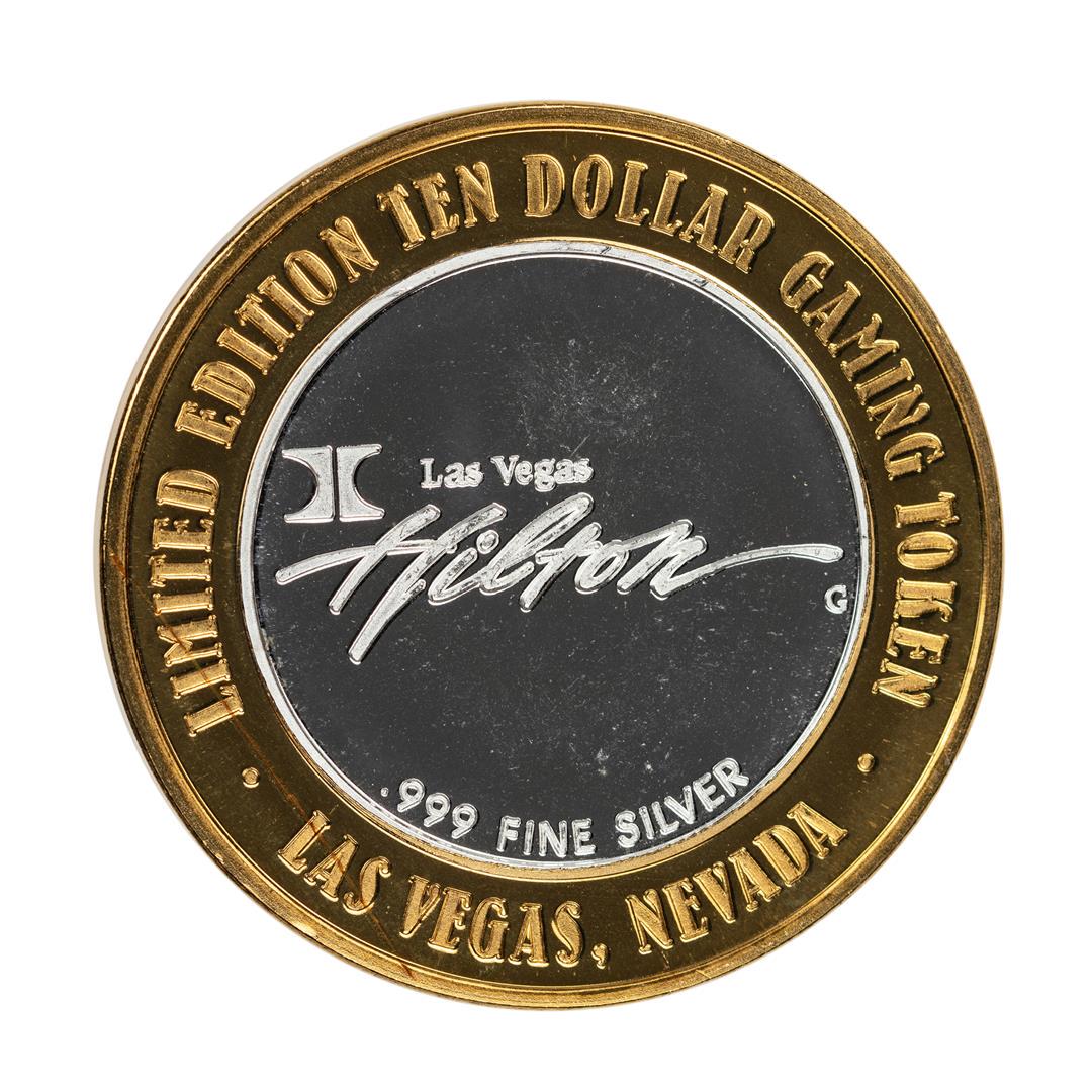 .999 Silver Hilton Las Vegas, Nevada $10 Casino Limited: One .999 Silver Hilton Las Vegas, Nevada $10 Casino Limited Edition Gaming Token.