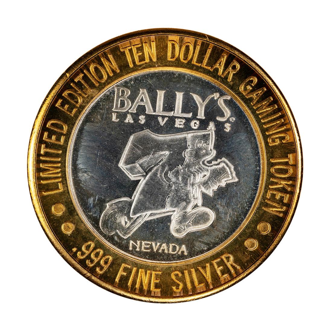 .999 Silver Ballys Las Vegas $10 Casino Limited Edition: One .999 Silver Ballys Las Vegas $10 Casino Limited Edition Gaming Token.