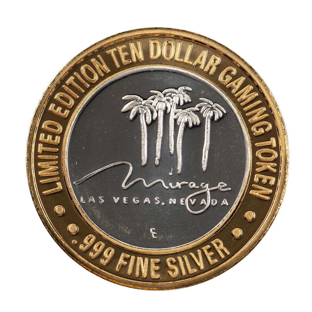 .999 Fine Silver Mirage Las Vegas, Nevada $10 Limited: One .999 Fine Silver Mirage Las Vegas, Nevada $10 Limited Edition Gaming Token.