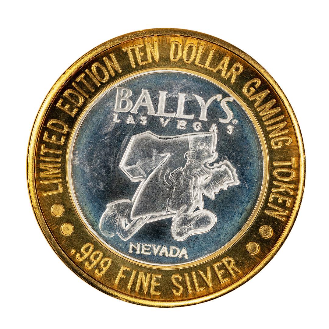.999 Silver Ballys Las Vegas $10 Casino Limited Edition: One .999 Silver Ballys Las Vegas $10 Casino Limited Edition Gaming Token.