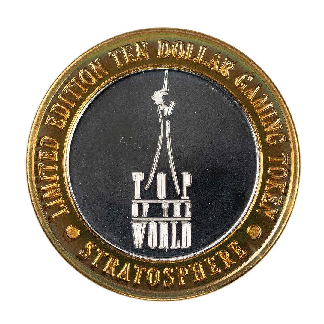 .999 Silver Stratosphere Las Vegas, Nevada $10 Casino: One .999 Silver Stratosphere Las Vegas, Nevada $10 Casino Limited Edition Gaming Token.
