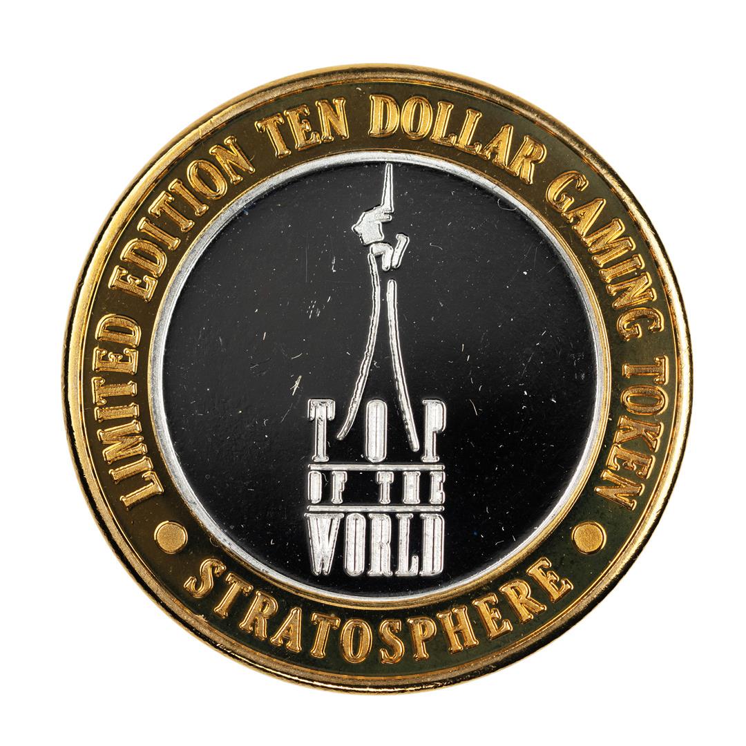 .999 Silver Stratosphere Las Vegas, Nevada $10 Casino: One .999 Silver Stratosphere Las Vegas, Nevada $10 Casino Limited Edition Gaming Token.