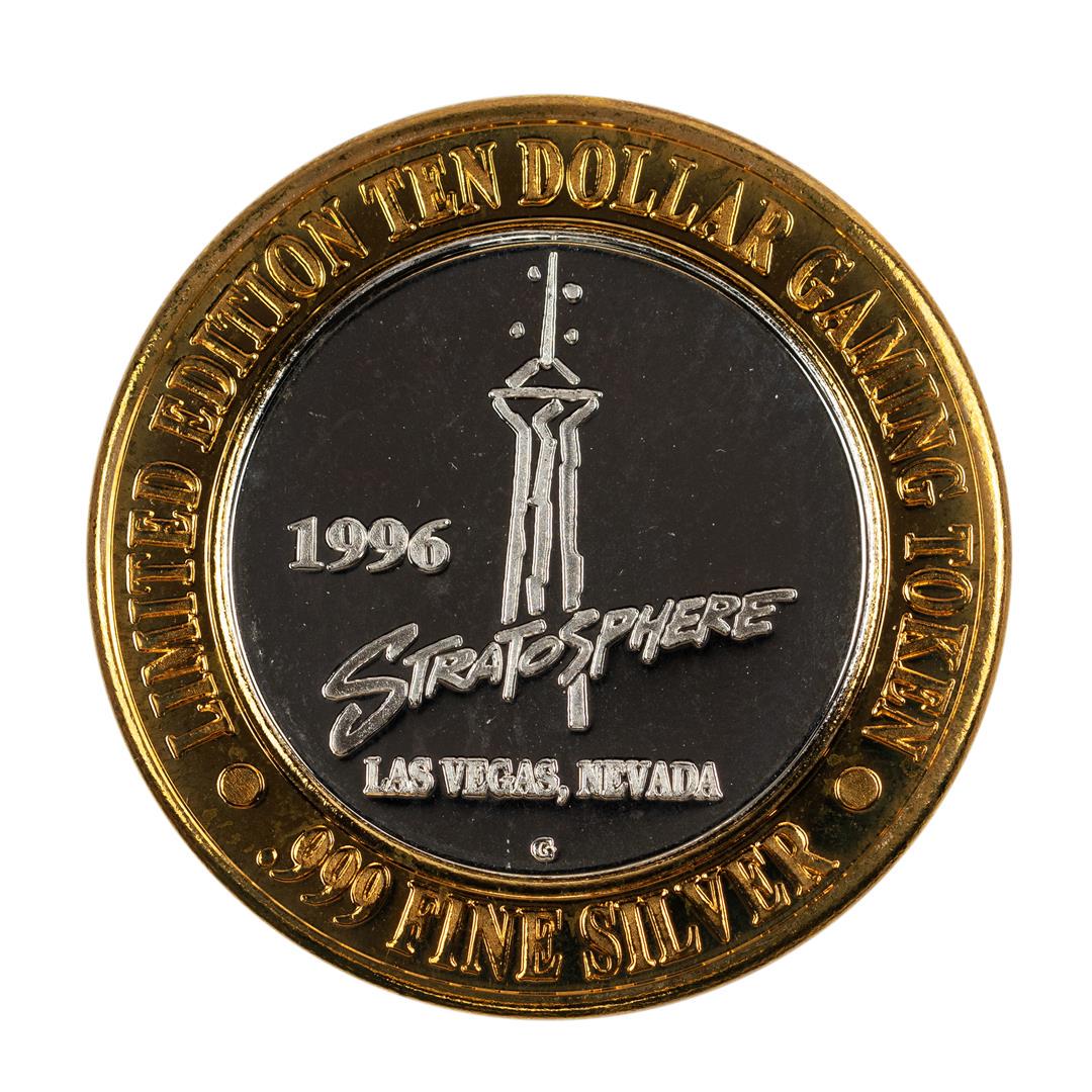 .999 Silver Stratosphere Las Vegas, NV $10 Casino: One .999 Silver Stratosphere Las Vegas, NV $10 Casino Limited Edition Gaming Token.