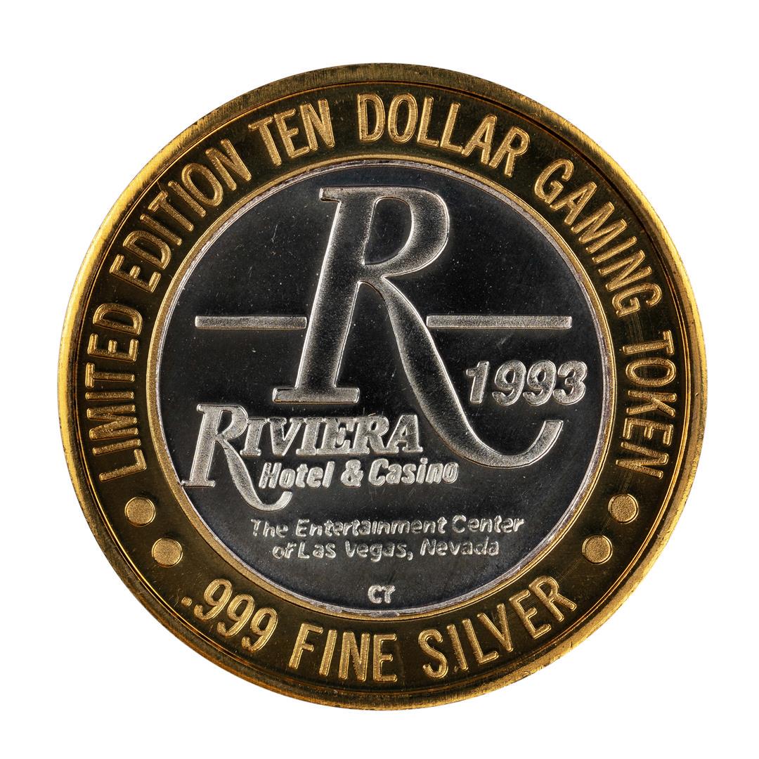 .999 Silver Riviera Hotel & Casino Las Vegas $10 Casino: One .999 Silver Riviera Hotel & Casino Las Vegas $10 Casino Limited Edition Gaming Token.