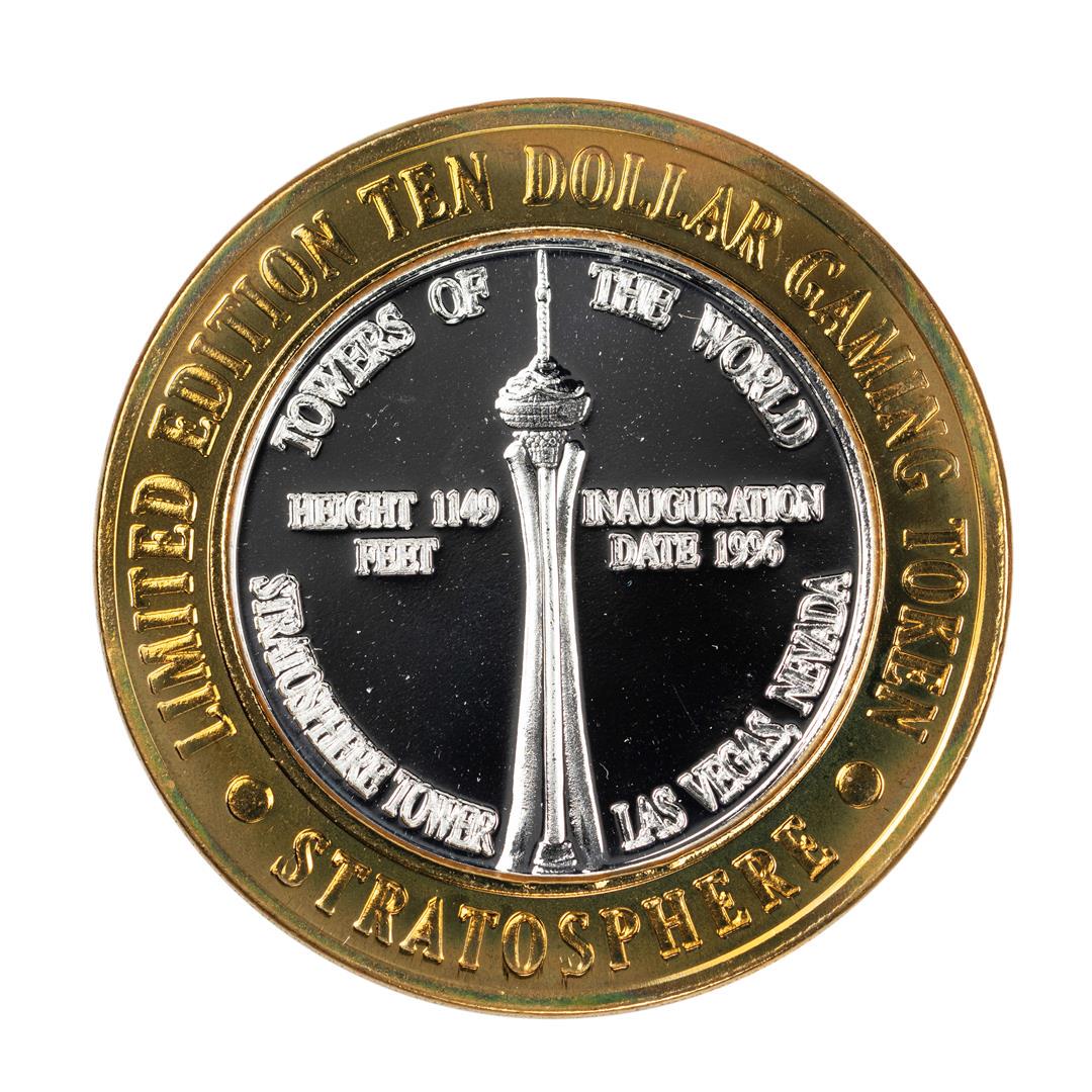 .999 Silver Stratosphere Las Vegas, Nevada $10 Casino: One .999 Silver Stratosphere Las Vegas, Nevada $10 Casino Limited Edition Gaming Token.