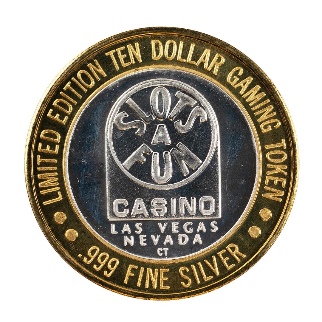 .999 Silver Slots A Fun Casino Las Vegas, NV $10: One .999 Silver Slots A Fun Casino Las Vegas, NV $10 Limited Edition Casino Gaming Token.