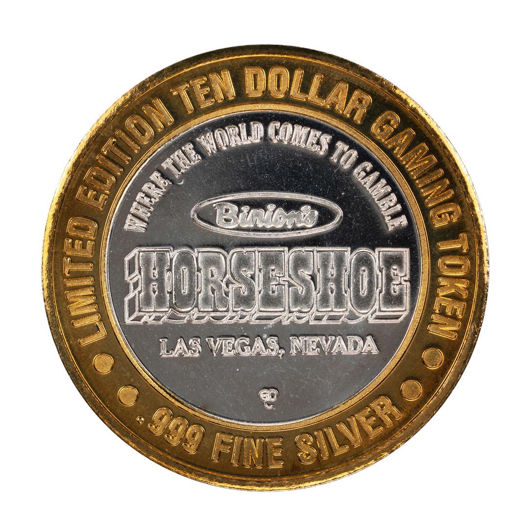 .999 Fine Silver Horseshoe Las Vegas, Nevada $10: One .999 Fine Silver Horseshoe Las Vegas, Nevada $10 Limited Edition Gaming Token.