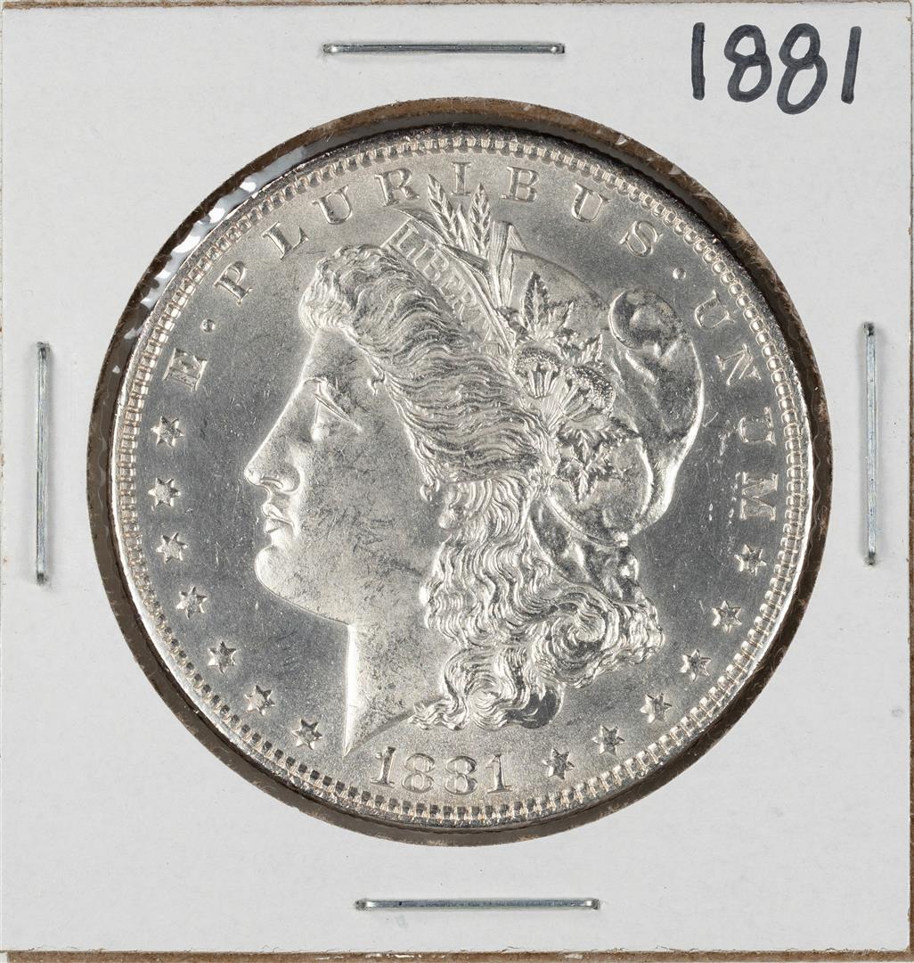 1881 $1 Morgan Silver Dollar Coin: One 1881 $1 Morgan Silver Dollar Coin.