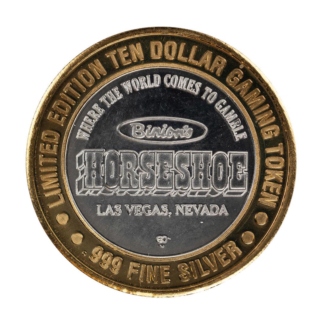 .999 Fine Silver Horseshoe Las Vegas, Nevada $10: One .999 Fine Silver Horseshoe Las Vegas, Nevada $10 Limited Edition Gaming Token.