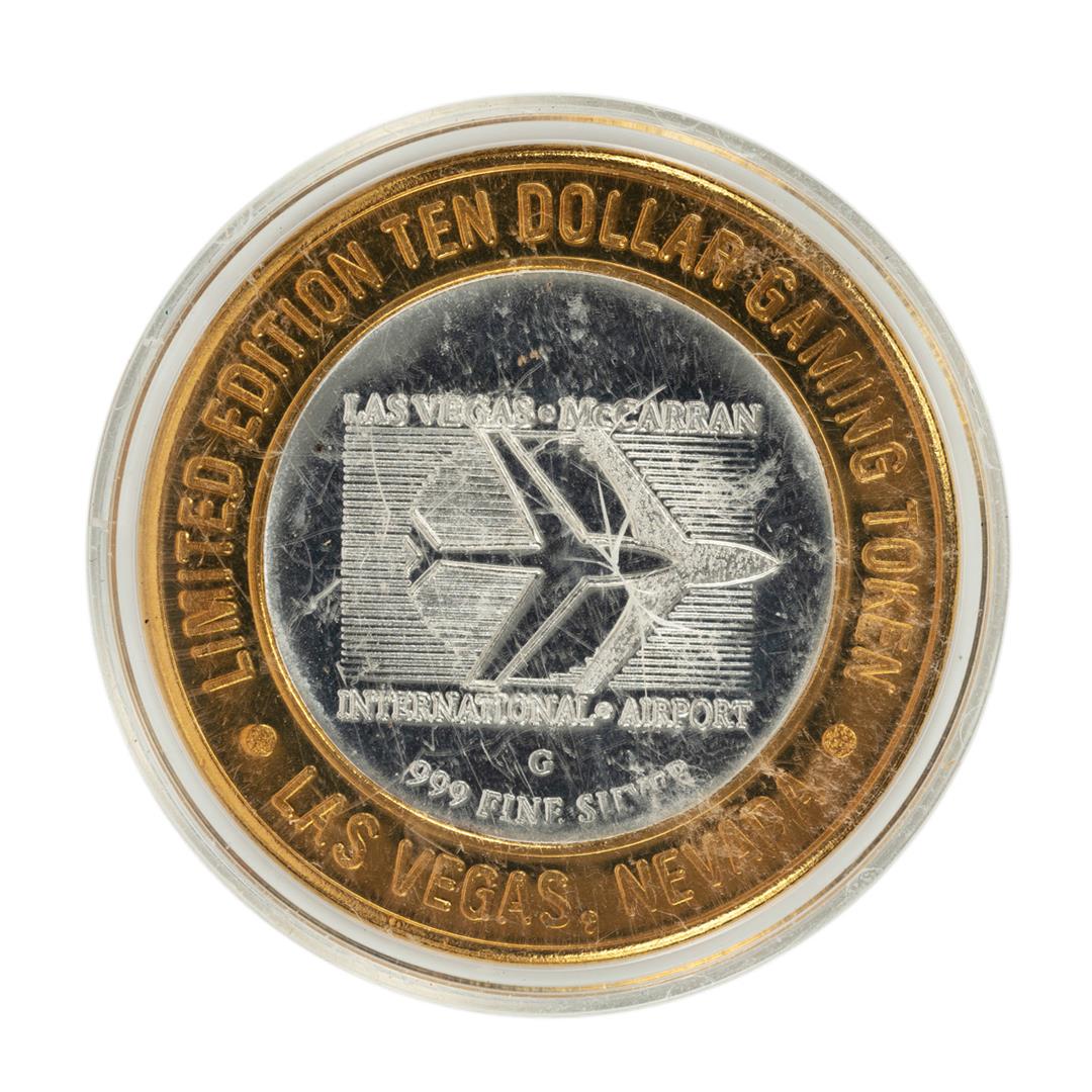 .999 Silver McCarran International Airport Las Vegas,: One .999 Silver McCarran International Airport Las Vegas, NV $10 Limited Gaming Token.