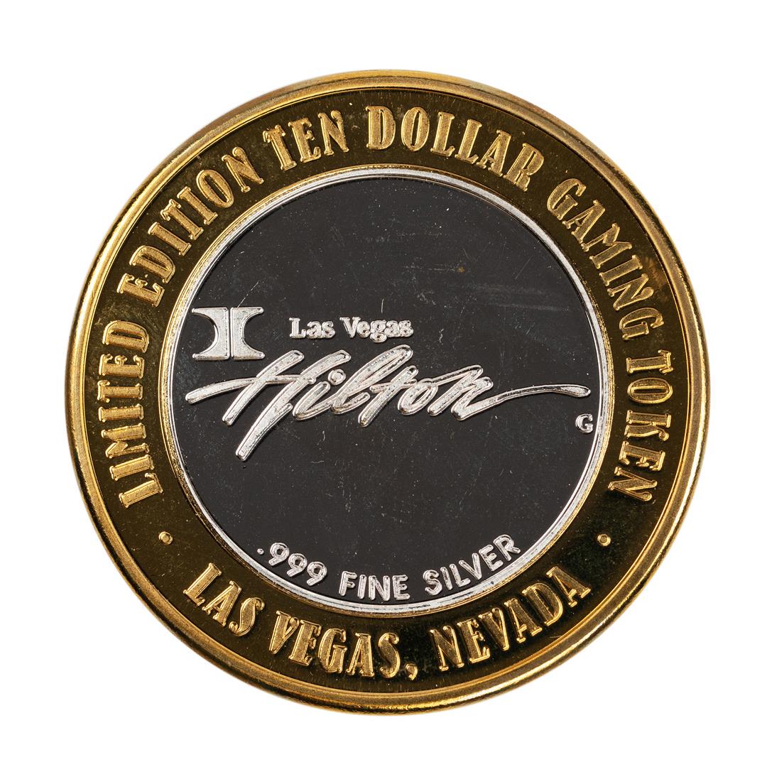 .999 Silver Hilton Las Vegas, Nevada $10 Casino Limited: One .999 Silver Hilton Las Vegas, Nevada $10 Casino Limited Edition Gaming Token.