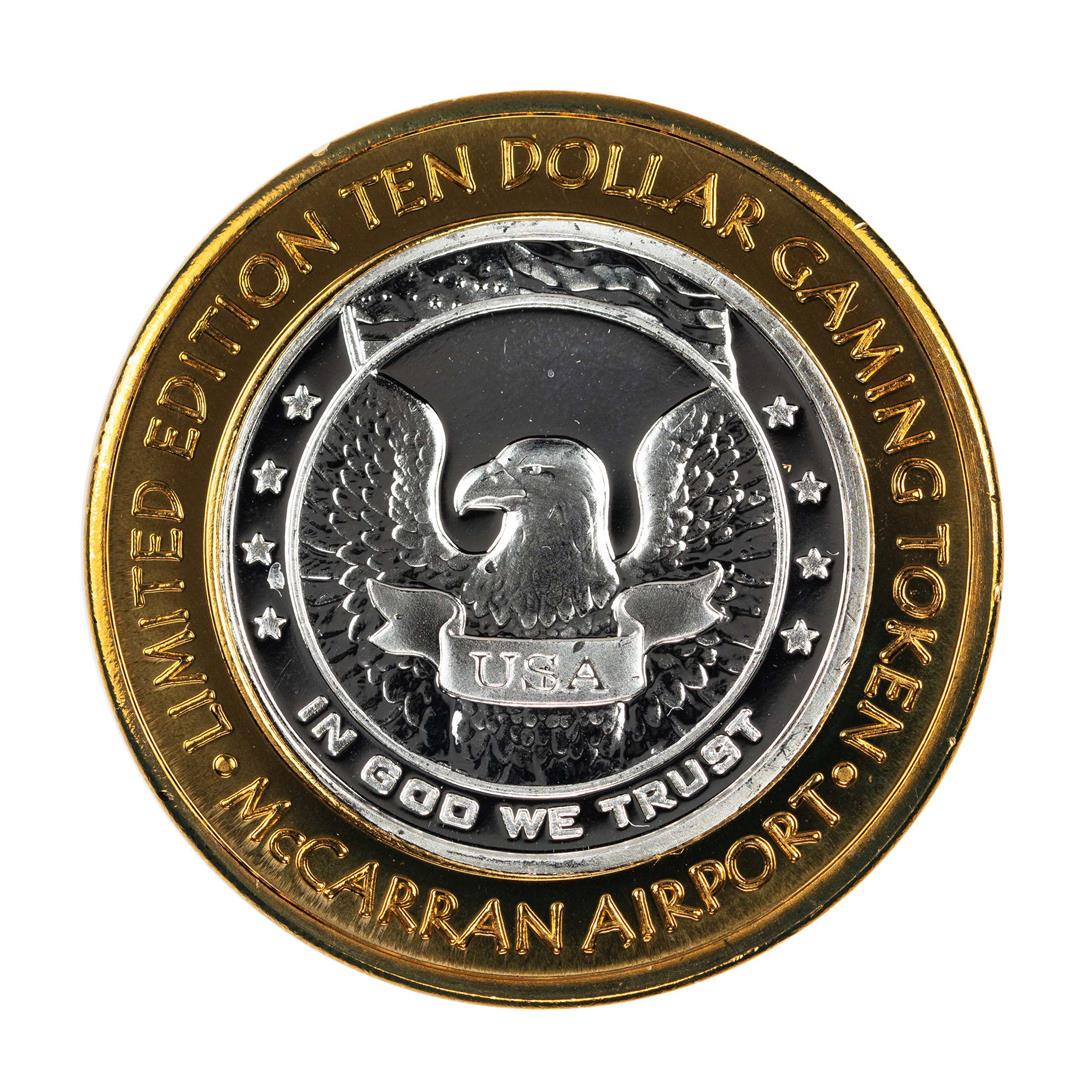 .999 Silver McCarran International Airport Las Vegas,: One .999 Silver McCarran International Airport Las Vegas, NV $10 Limited Gaming Token.