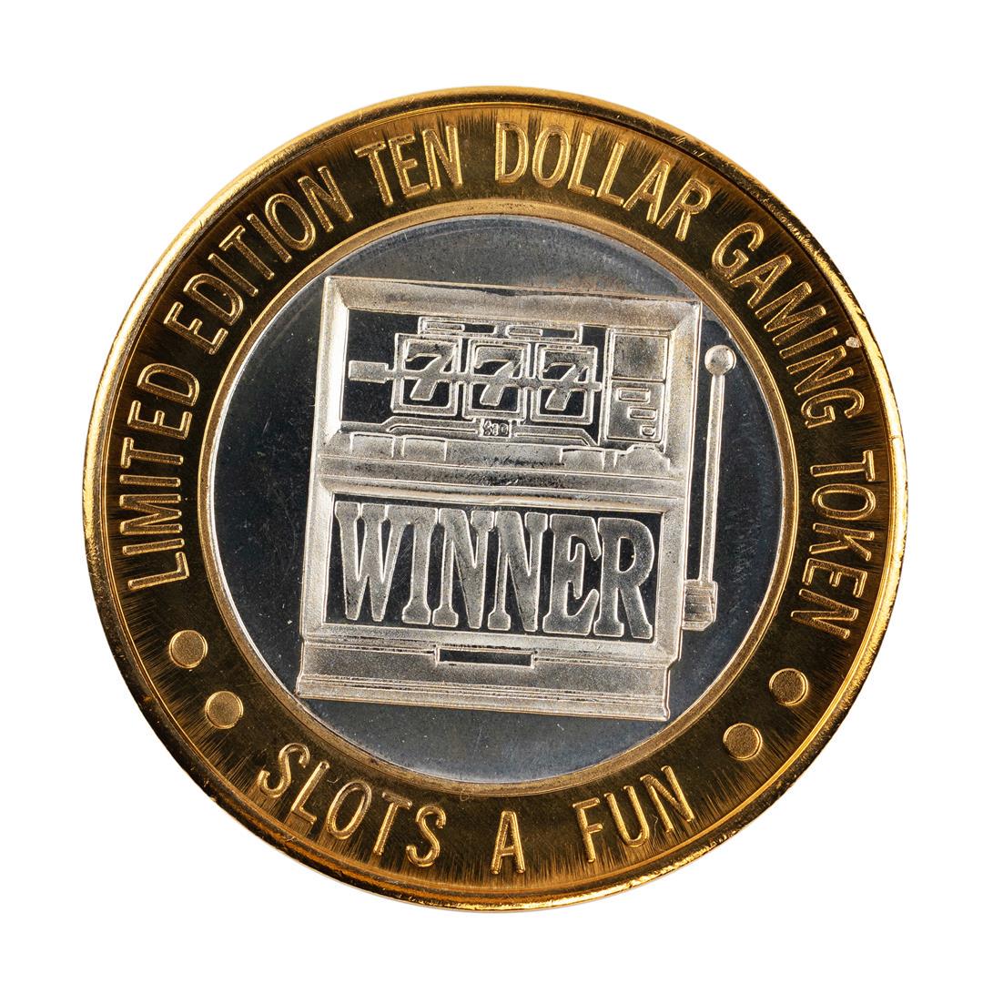 .999 Silver Slots A Fun Casino Las Vegas, NV $10: One .999 Silver Slots A Fun Casino Las Vegas, NV $10 Limited Edition Casino Gaming Token.