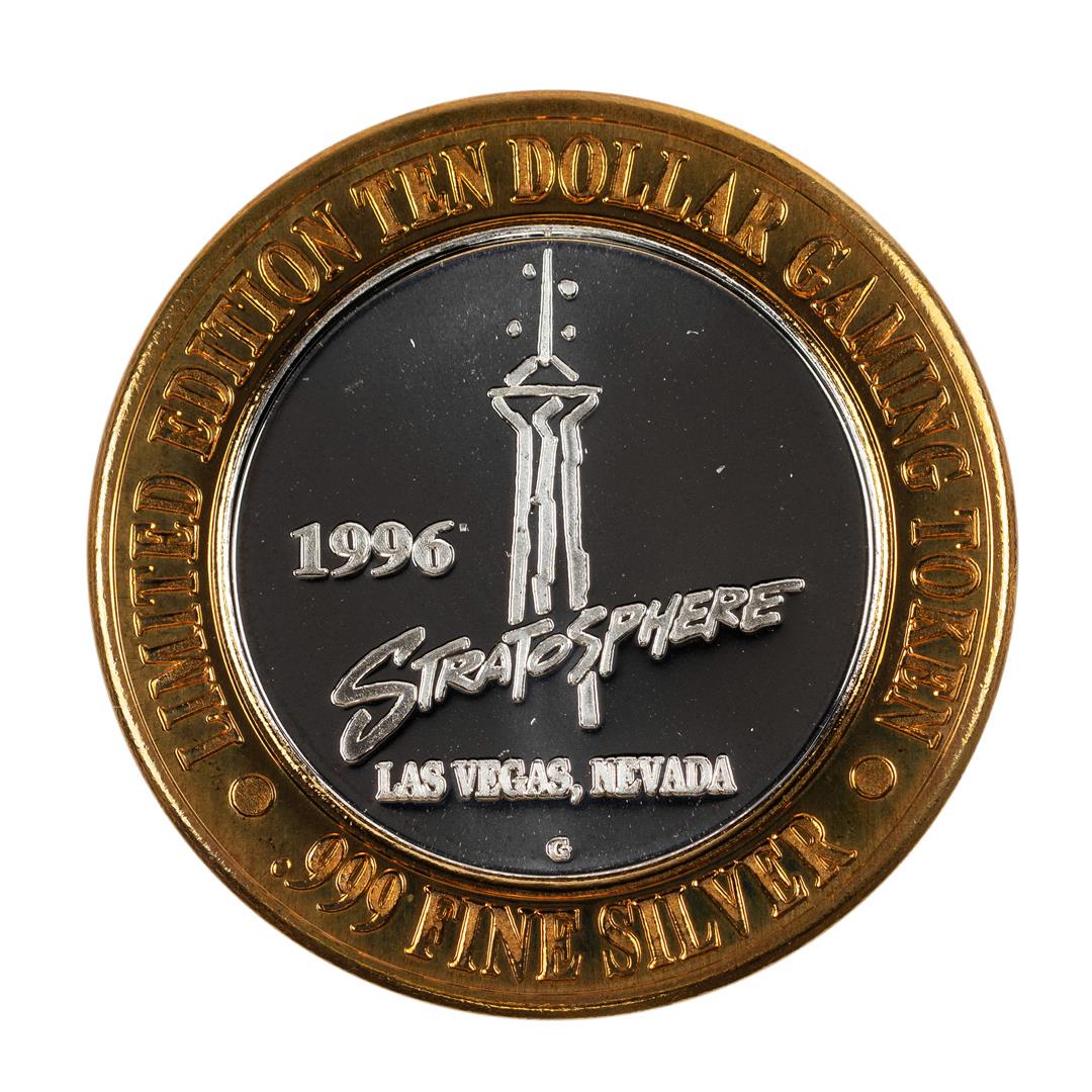 .999 Silver Stratosphere Las Vegas, NV $10 Casino: One .999 Silver Stratosphere Las Vegas, NV $10 Casino Limited Edition Gaming Token.