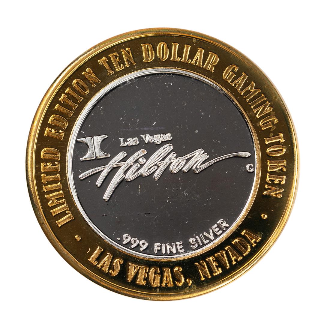 .999 Silver Hilton Las Vegas, Nevada $10 Casino Limited: One .999 Silver Hilton Las Vegas, Nevada $10 Casino Limited Edition Gaming Token.