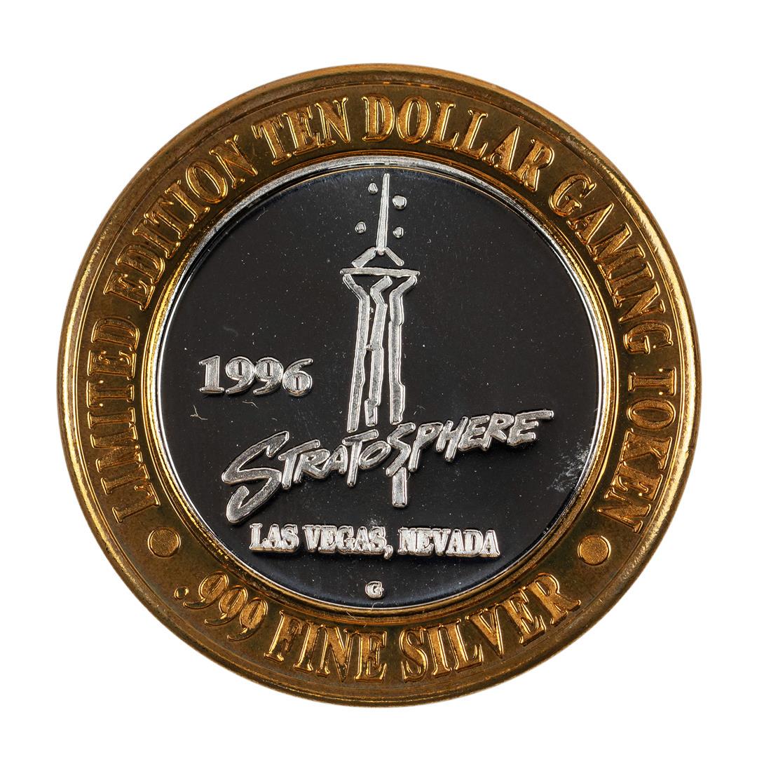 .999 Silver Stratosphere Las Vegas, NV $10 Casino: One .999 Silver Stratosphere Las Vegas, NV $10 Casino Limited Edition Gaming Token.