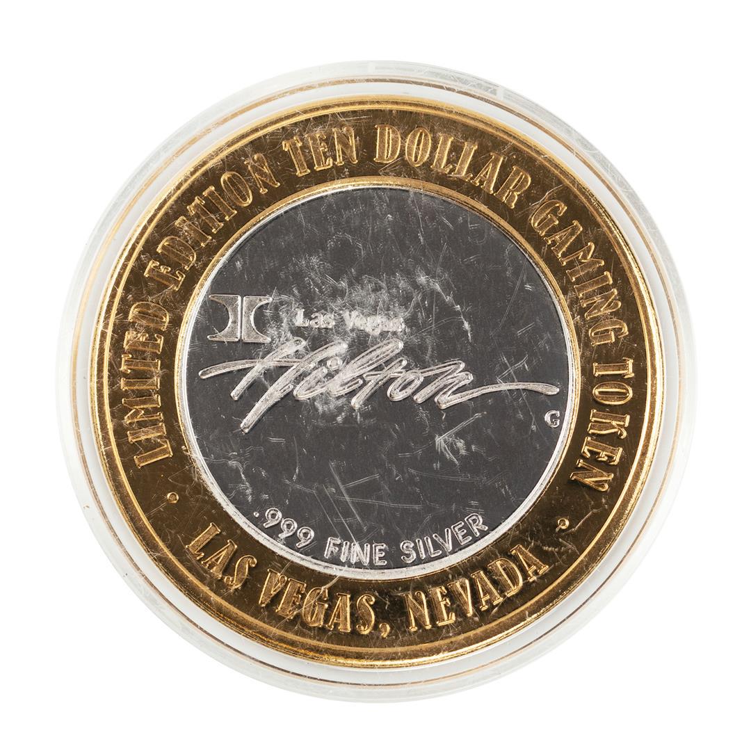 .999 Silver Hilton Las Vegas, Nevada $10 Casino Limited: One .999 Silver Hilton Las Vegas, Nevada $10 Casino Limited Edition Gaming Token.