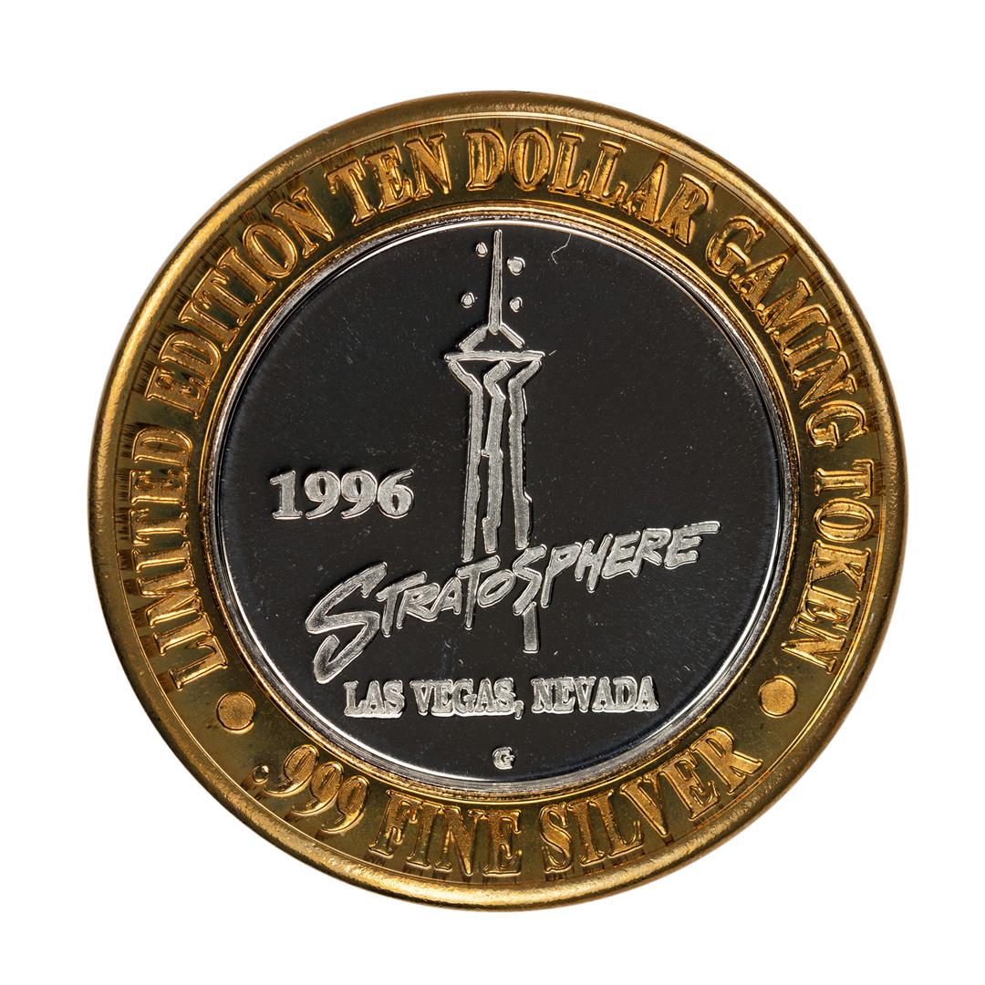 .999 Silver Stratosphere Las Vegas, Nevada $10 Casino: One .999 Silver Stratosphere Las Vegas, Nevada $10 Casino Limited Edition Gaming Token.