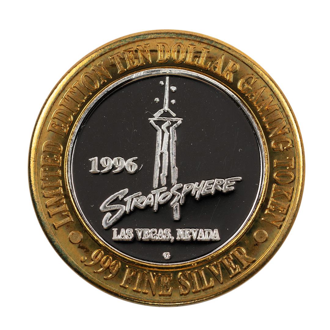 .999 Silver Stratosphere Las Vegas, NV $10 Casino: One .999 Silver Stratosphere Las Vegas, NV $10 Casino Limited Edition Gaming Token.