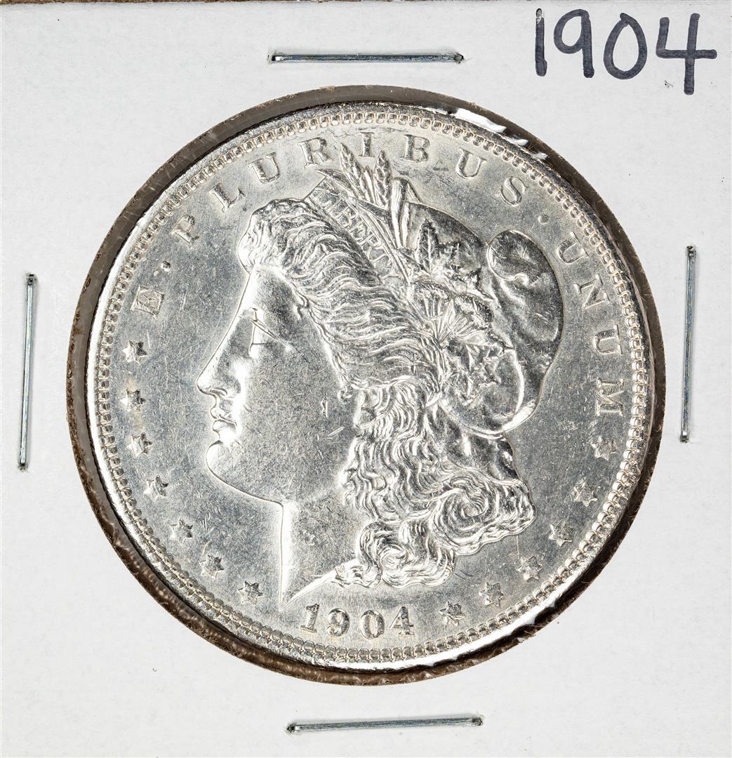 1904 $1 Morgan Silver Dollar Coin: One 1904 $1 Morgan Silver Dollar Coin.