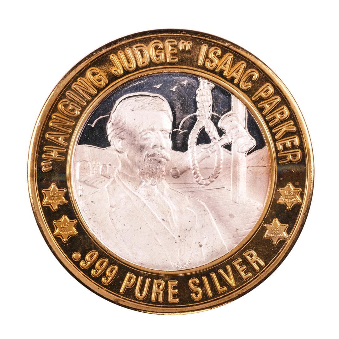 .999 Fine Silver Hanging Judge Isaac Parker $10 Limited: One .999 Fine Silver Hanging Judge Isaac Parker $10 Limited Edition Gaming Token.