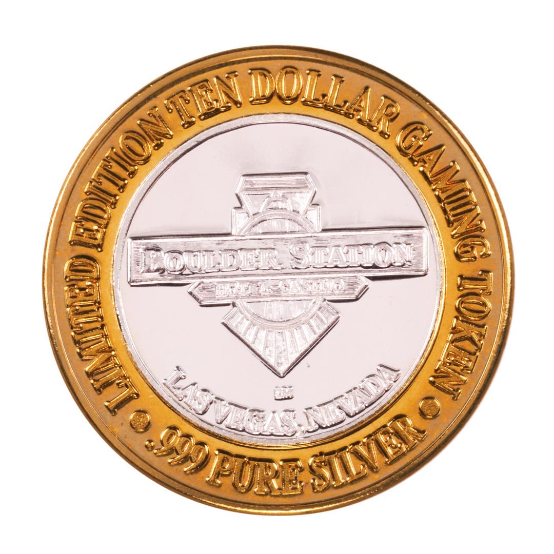 .999 Silver Boulder Station Hotel Casino Las Vegas, NV: One .999 Silver Boulder Station Hotel Casino Las Vegas, NV $10 Limited Casino Token.