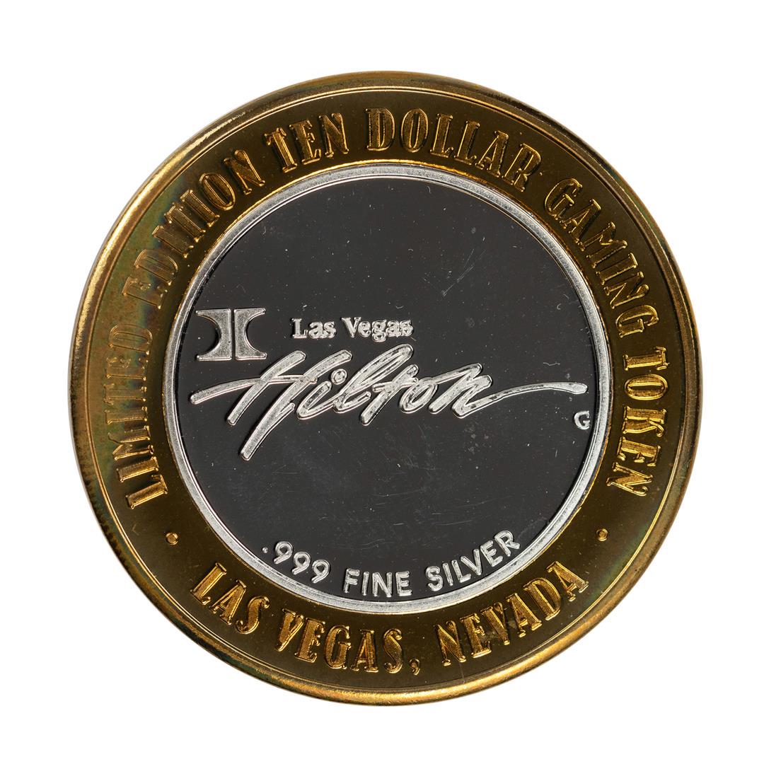 .999 Silver Hilton Las Vegas, Nevada $10 Casino Limited: One .999 Silver Hilton Las Vegas, Nevada $10 Casino Limited Edition Gaming Token.