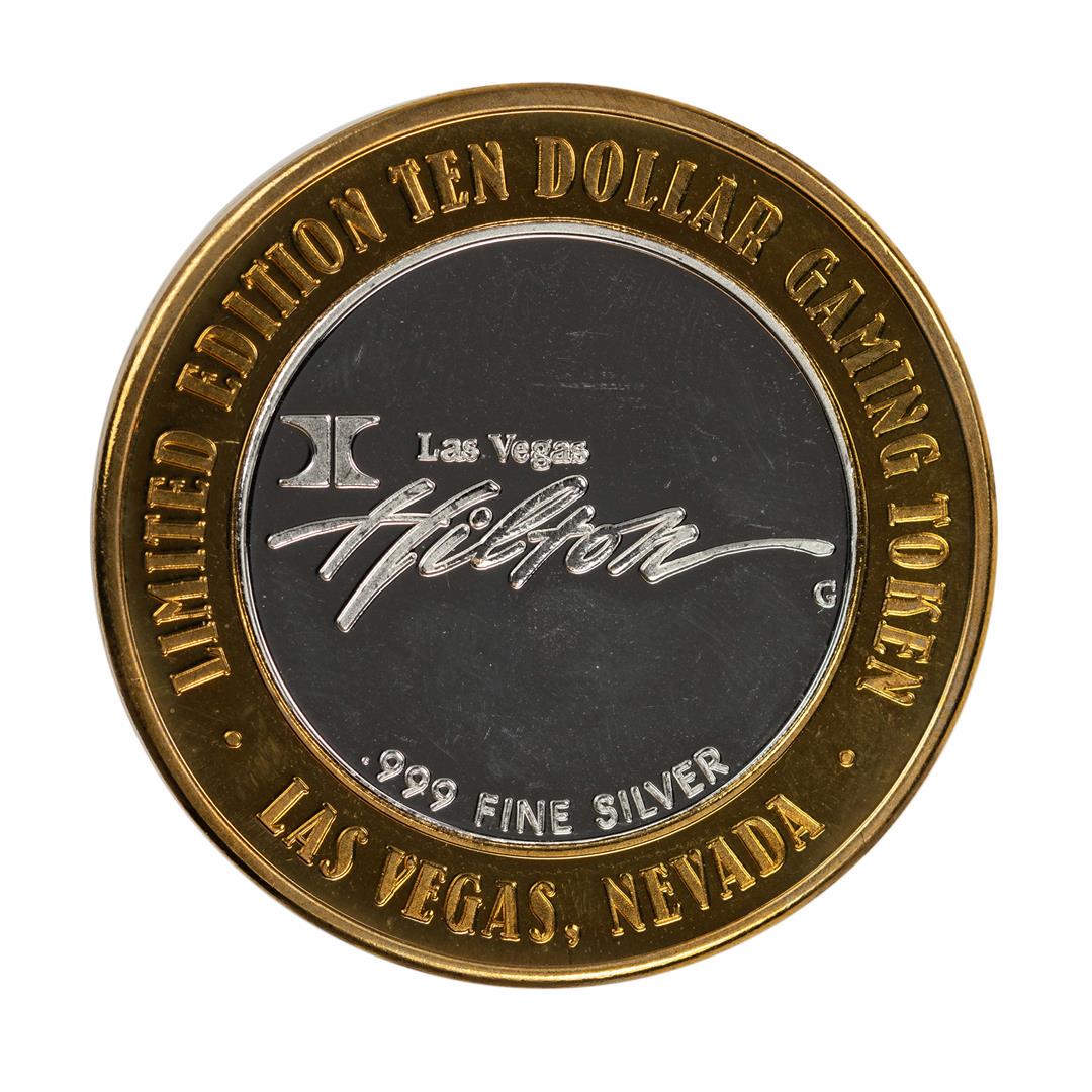 .999 Silver Hilton Las Vegas, Nevada $10 Casino Limited: One .999 Silver Hilton Las Vegas, Nevada $10 Casino Limited Edition Gaming Token.