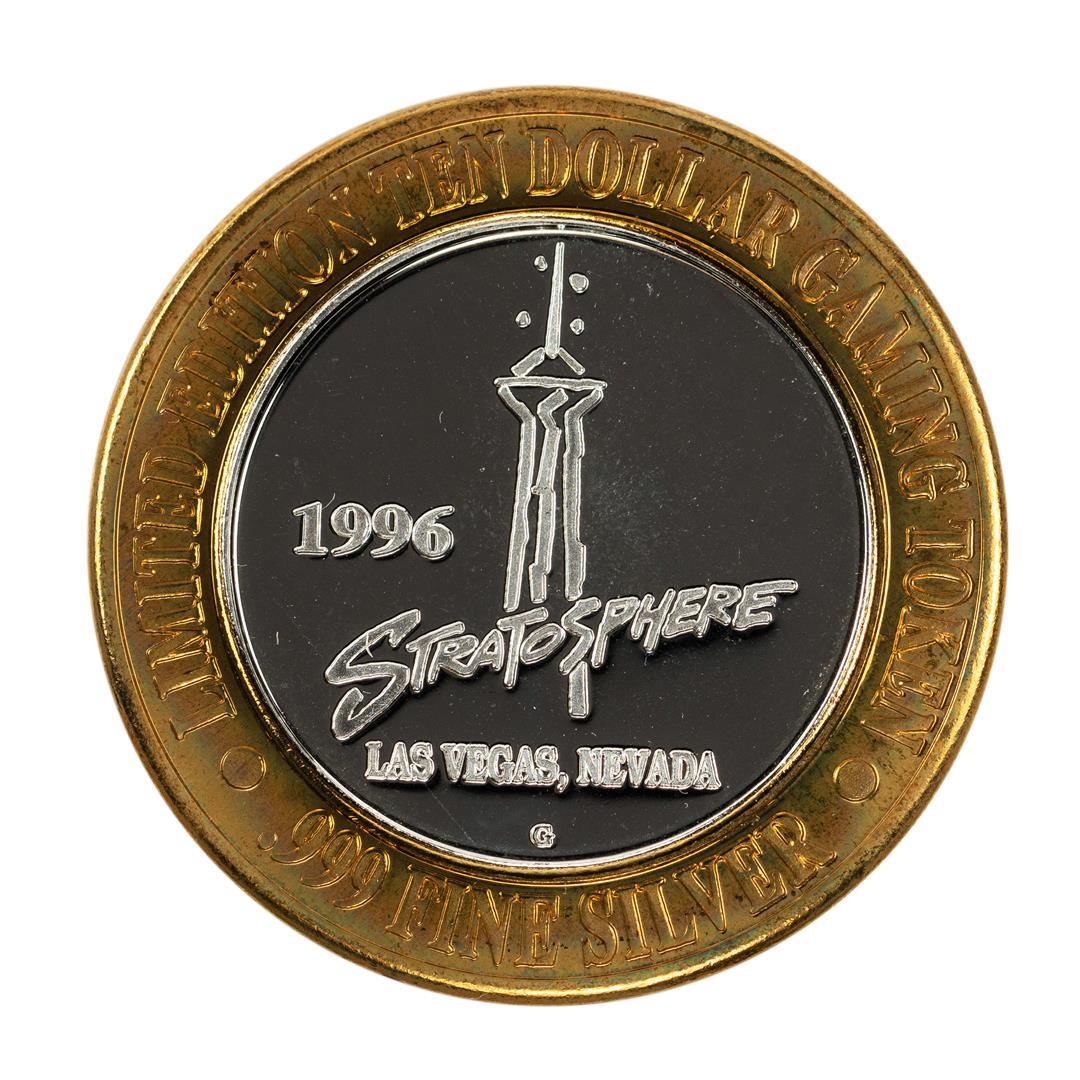 .999 Silver Stratosphere Las Vegas, NV $10 Casino: One .999 Silver Stratosphere Las Vegas, NV $10 Casino Limited Edition Gaming Token.