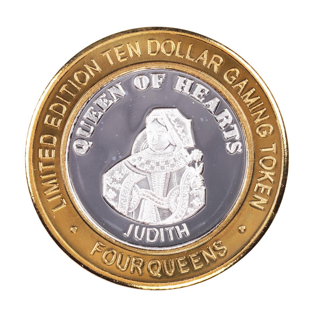 .999 Silver Four Queens Casino Hotel Las Vegas $10: One .999 Silver Four Queens Casino Hotel Las Vegas $10 Limited Edition Gaming Token.