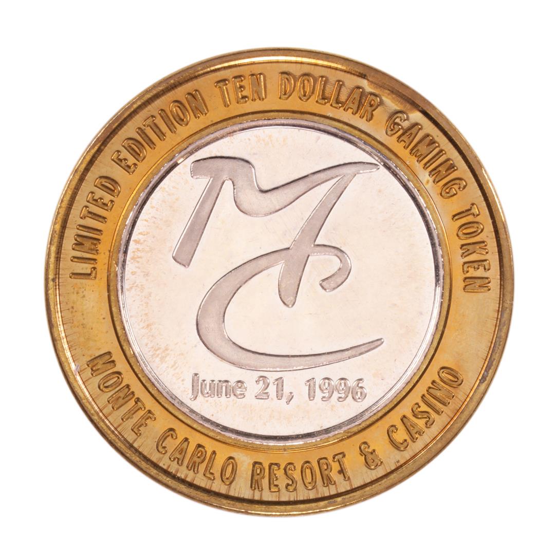 .999 Silver Monte Carlo Las Vegas, Nevada $10 Casino: One .999 Silver Monte Carlo Las Vegas, Nevada $10 Casino Limited Edition Gaming Token.