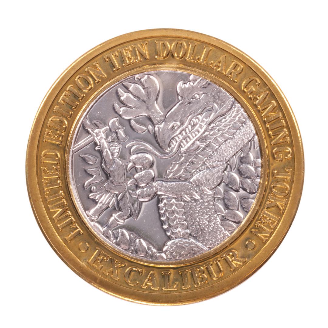 .999 Fine Silver Excalibur Las Vegas, Nevada $10: One .999 Fine Silver Excalibur Las Vegas, Nevada $10 Limited Edition Gaming Token.