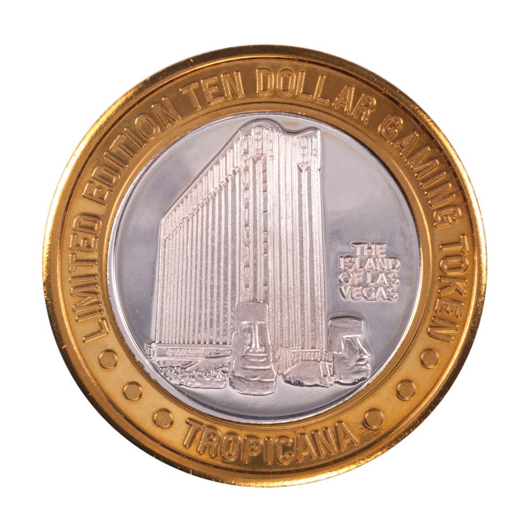 .999 Silver Tropicana Las Vegas, Nevada $10 Casino: One .999 Silver Tropicana Las Vegas, Nevada $10 Casino Limited Edition Gaming Token.