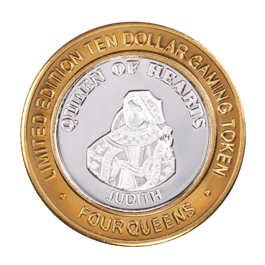 .999 Silver Four Queens Casino Hotel Las Vegas $10: One .999 Silver Four Queens Casino Hotel Las Vegas $10 Limited Edition Gaming Token.