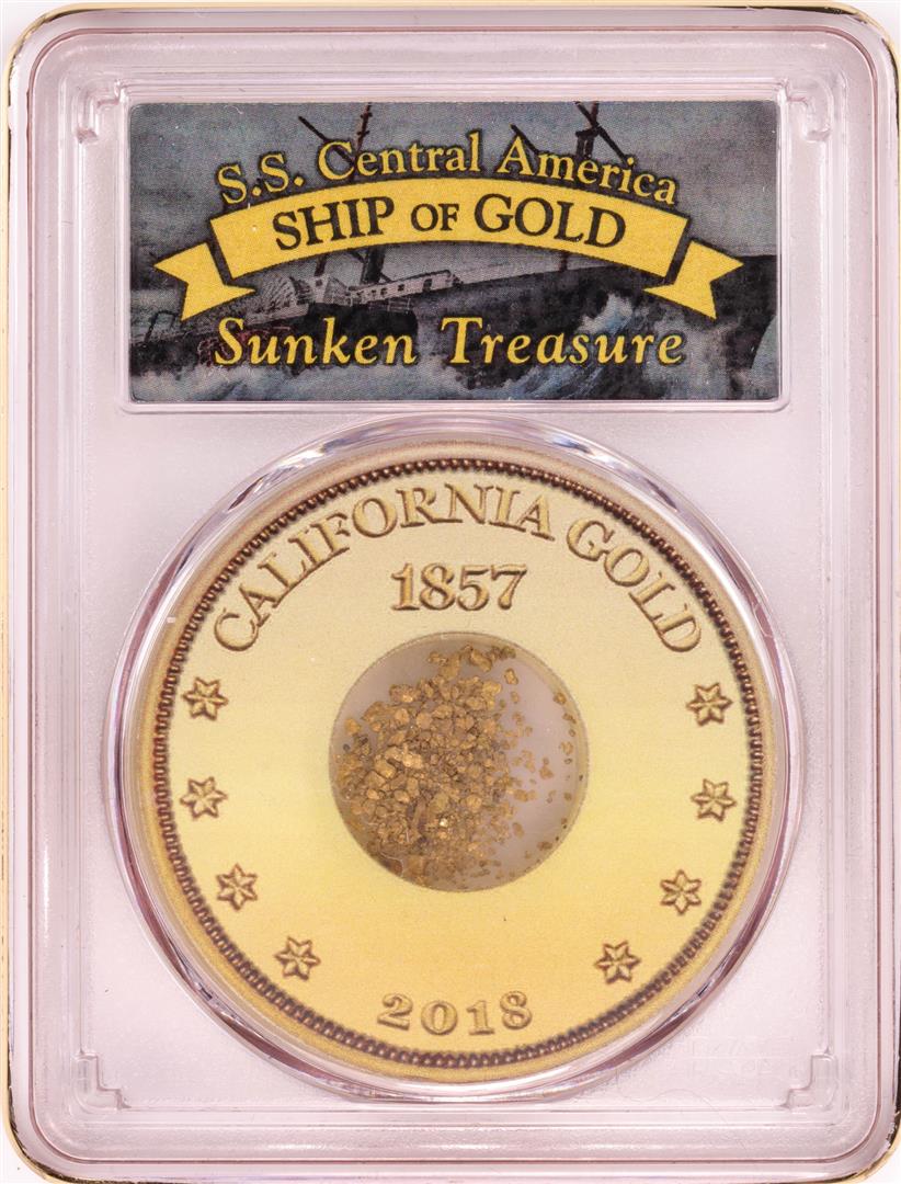 S.S. Central America 1857 Shipwreck Sunken Treasure: One S.S. Central America 1857 Shipwreck Sunken Treasure Gold Pinches PCGS Graded. PCGS Graded.