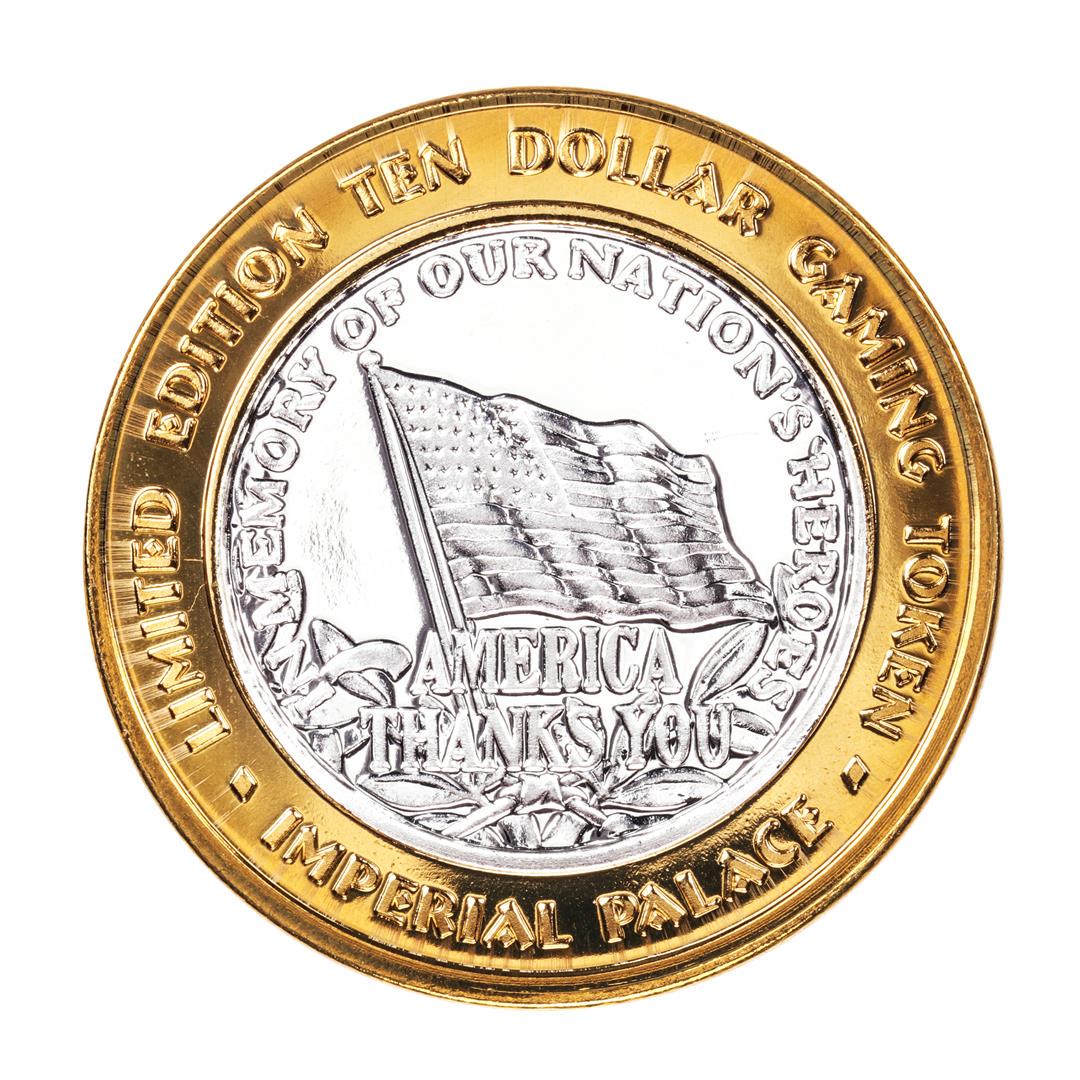 .999 Silver Imperial Palace Hotel & Casino Las Vegas: One .999 Silver Imperial Palace Hotel & Casino Las Vegas $10 Limited Edition Gaming Token.