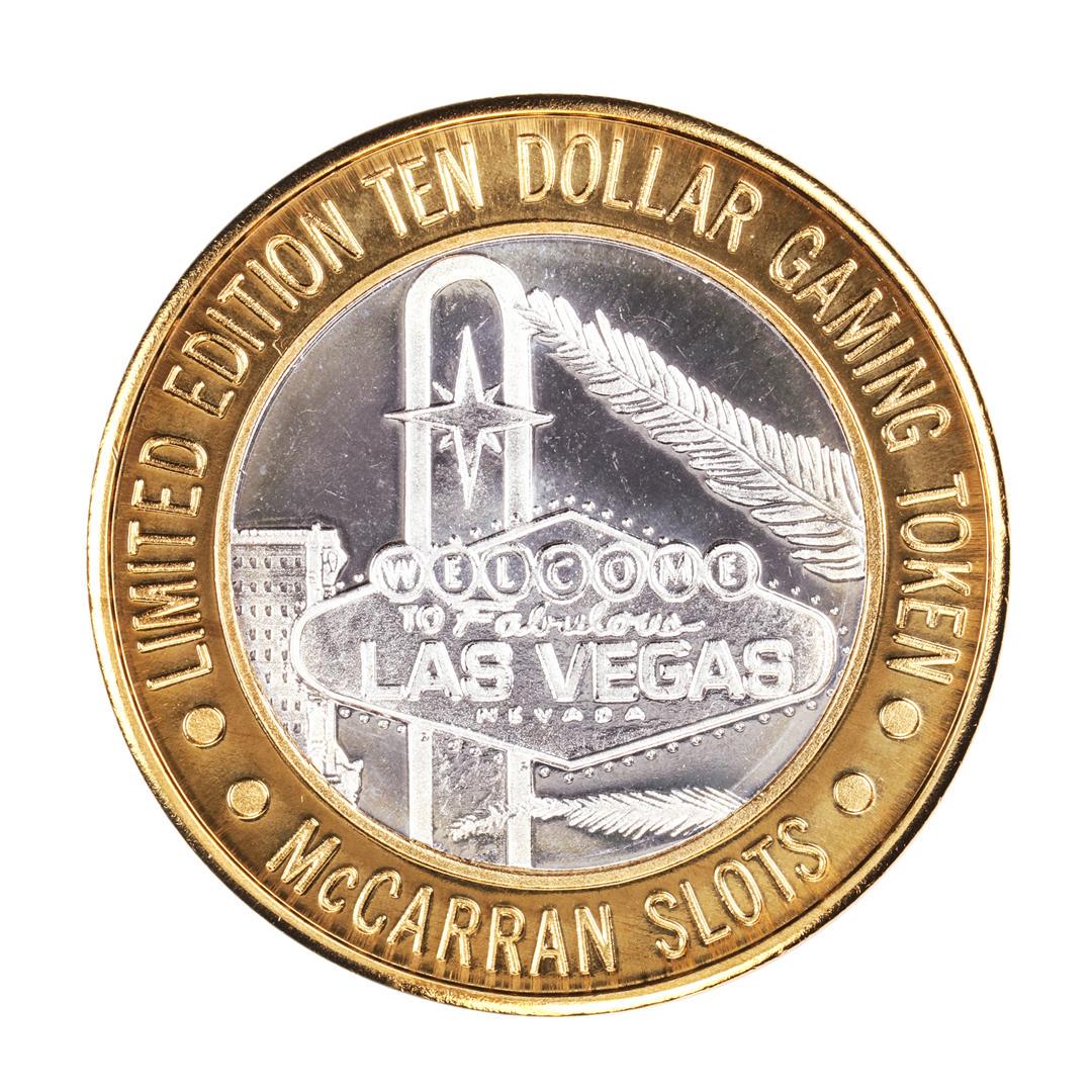 .999 Silver McCarran International Airport Las Vegas,: One .999 Silver McCarran International Airport Las Vegas, NV $10 Limited Casino Token.