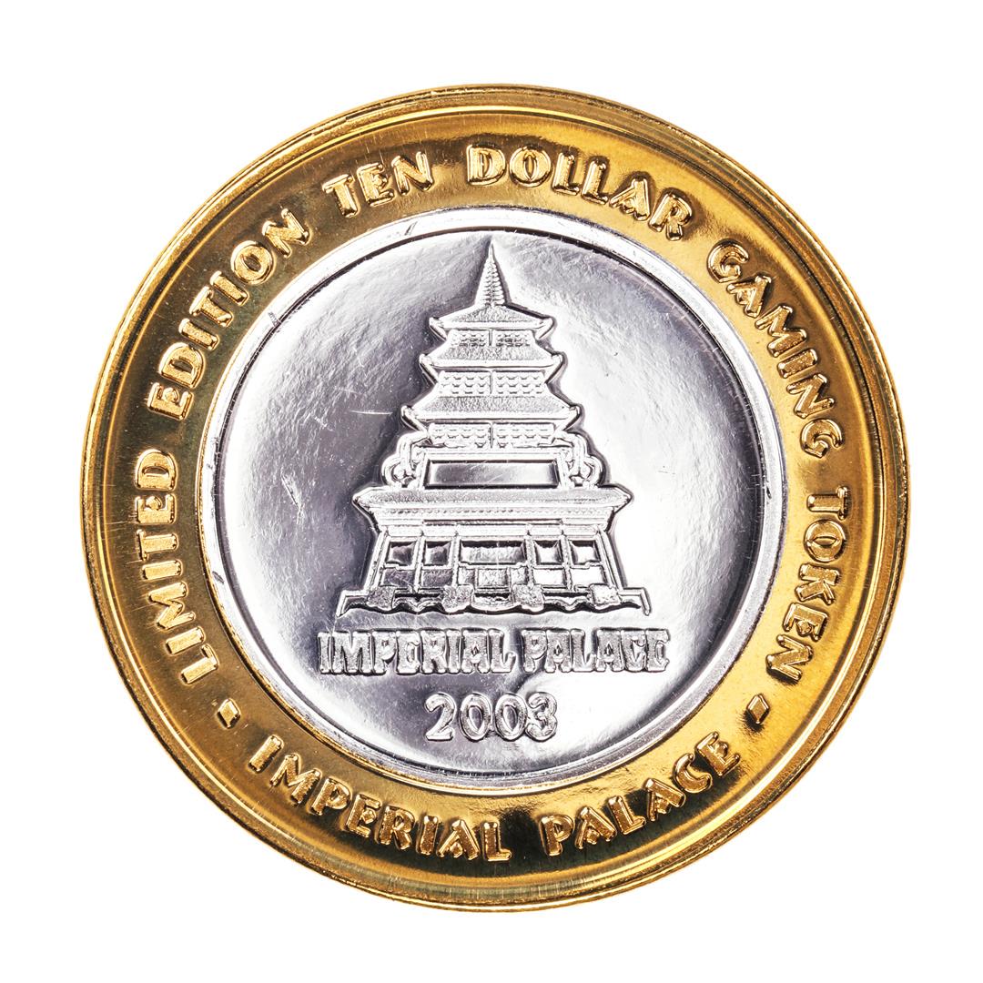 .999 Silver Imperial Palace Hotel & Casino Las Vegas: One .999 Silver Imperial Palace Hotel & Casino Las Vegas $10 Limited Edition Gaming Token.